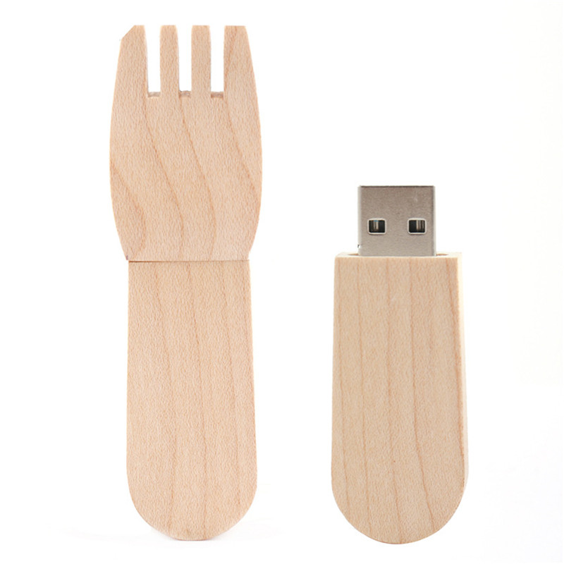 Wooden Fork style flashdrive