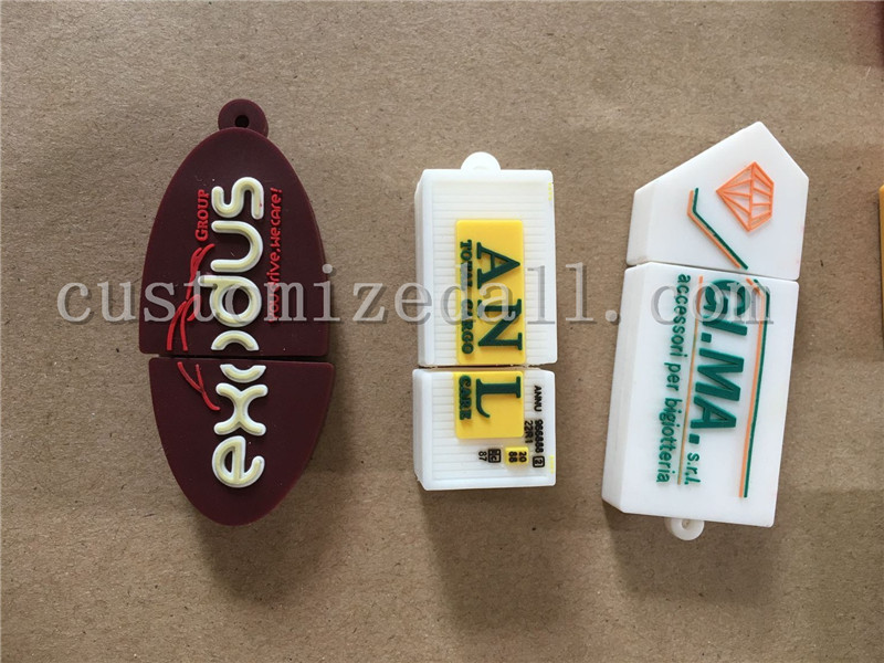 Simple custom logo PVC usb flash drive