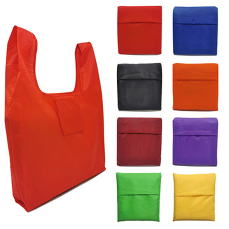 U-shaped solid color folding shopping bag